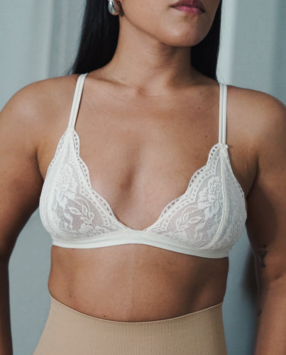 Floral bralette “WHITE”