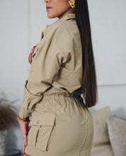 Load image into Gallery viewer, Tan overall dress
