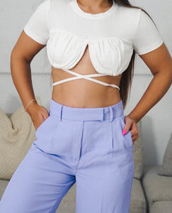 White wrap around top