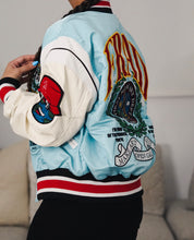 Load image into Gallery viewer, Baby blue varsity jacket (UNISEX)