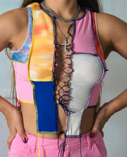 Multi pink crop top